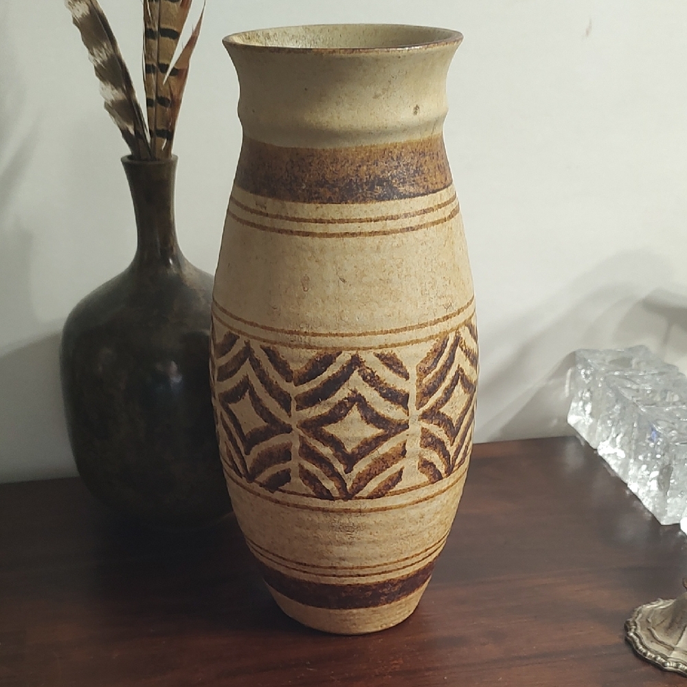 Ceramic Pottery Vase Pottery Craft USA Boho Bohemian Vintage Chic Earthen